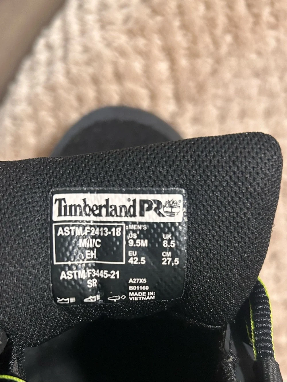 Timberland PRO Radius Composite Safety Toe Sneakers Black Hi-Vis.NEW NEVER WORN